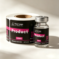 Étiquettes personnalisées en vinyle pour flacons de 3 ml, 5 ml, 10 ml, haute adhérence, résistantes à la chaleur, respirantes, autocollantes, pour peptides, codes-barres, imperméables, imprimées au laser UV