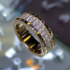 Anillo de Diamantes F962, Oro Sólido de 18K, Corte Brillante Redondo, Color G Natural, Anillo de Boda Clásico Unisex - Product Image 3