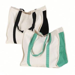 Custom Durable Laundry Grocery Shopping Beach Picnic Reusable <b>Large</b> Canvas Cotton Hand Bag With Side Pockets for Bottle - Product Image 6