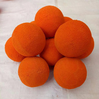 Billes élastiques OEM de 5mm à 60mm, mousse Orange, écran vibrant, éponge de nettoyage, boule en caoutchouc naturel pour tuyau de pompage en béton, 4 bouchons