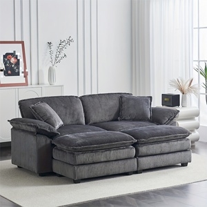 أريكة لوفسيت مع مساند قدم، أريكة قطاعية معيارية بمقعدين مع مقعد عميق، أرائك سحابية مع وسائد زينة - Product Image 2