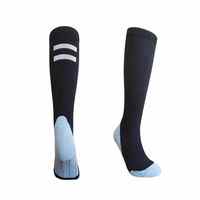 Chaussettes de sport de cyclisme à compression mi-hautes en nylon noir réfléchissant personnalisées avec logo corporel pour unisexe voyage
