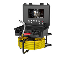 Caméra d'inspection de canalisations 7 pouces IPS 1080P avec câble en fibre de verre de 20 m 5 mm, localisateur 512 Hz, compteur de mètres et fonction d'auto-nivellement pour drain