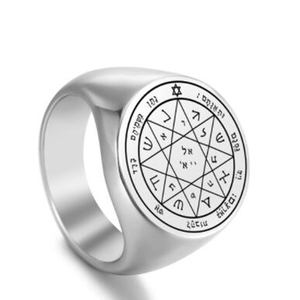 R002 <span class=keywords><strong>44</strong></span> Styles Pentacles de Salomon Sceau de Jupiter Mars Mercure Lune Saturne Soleil Vénus Talisman Marquage laser Anneaux en acier inoxydable - Product Image 6
