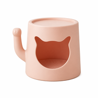 Table basse pour chat en plastique PE avec ouverture en forme de tête de chat et poignée en forme de patte, 5 couleurs, 48x39.5x37.5 cm, YAOYUE