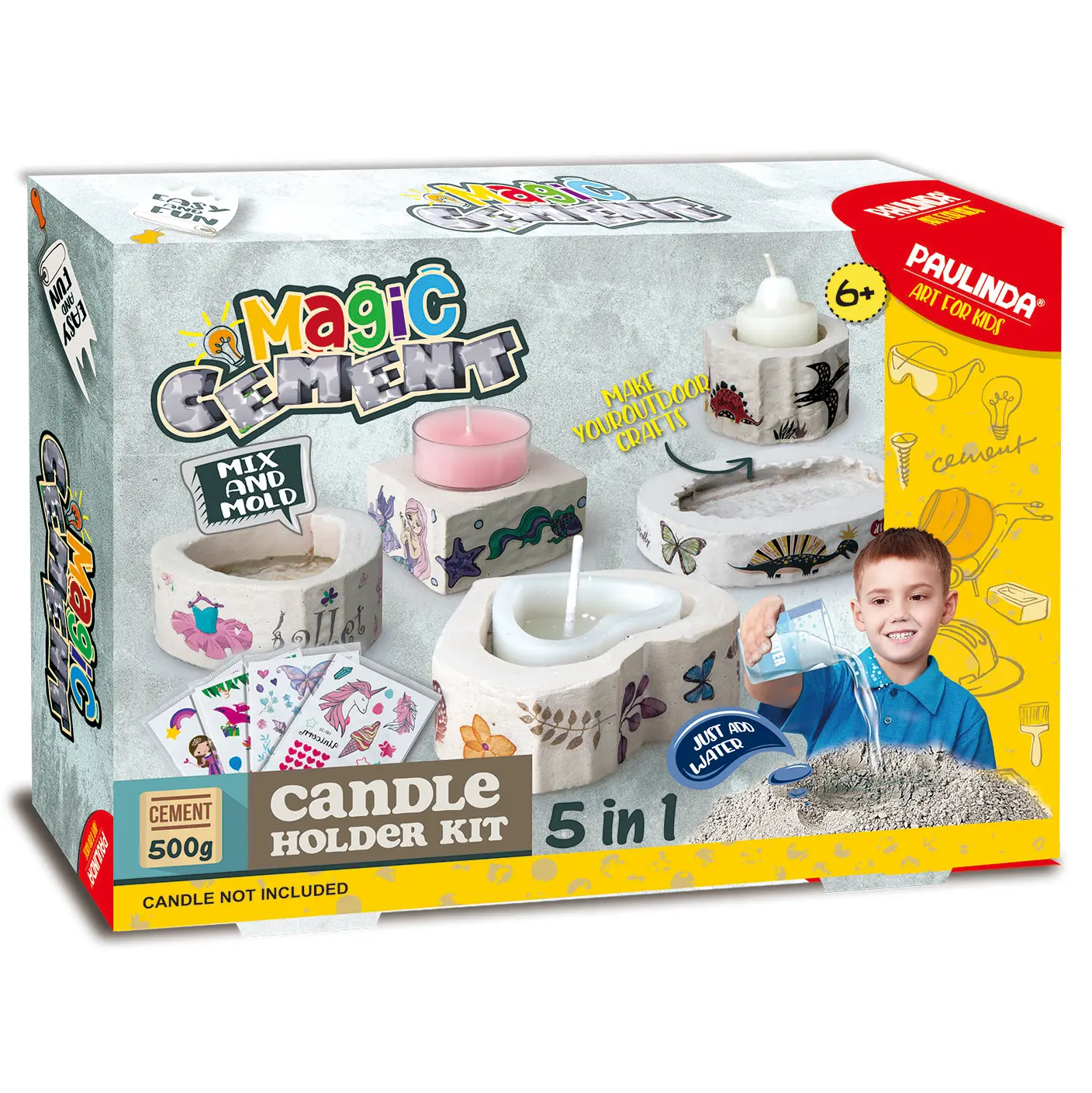 Paulinda Brinquedos Educativos Kit Criativo Vela Única DIY Set Cimento Mágico