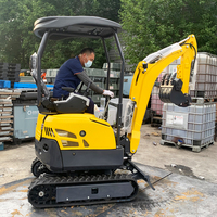Mini-excavatrice hydraulique sur chenilles compacte de 1,5 à 2 tonnes avec pompe haute efficacité pour la construction et l'aménagement paysager