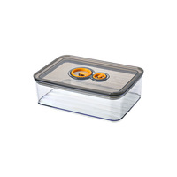Conteneurs empilables transparents en PET pour la conservation des produits frais avec couvercle de suivi de la date, bacs de stockage pour fruits frais en gros