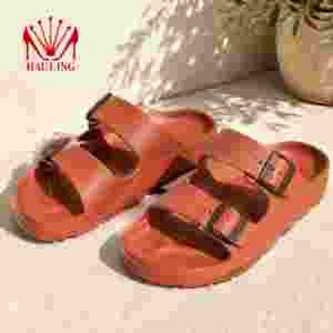 Pantuflas de dos bandas con suela flexible y ligera de EVA, con hebillas ajustables para uso en interiores y exteriores, sandalias de EVA. - Product Image 6