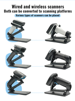 Soporte Universal JR T2 para Escáner de Códigos de Barras Manos Libres, Soporte Ajustable de Escritorio para Lector de Códigos QR, Soporte de Cuello de Cisne