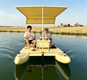 Catamaran gonflable double SUP de qualité commerciale, portable, pour jeux aquatiques, pêche et vélos aquatiques pour lac - Product Image 4