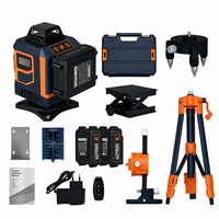 Niveau laser 4D vert 16 lignes OEM ODM, autonivelant à 360 degrés, haute précision, étanche IP54, avec 2 batteries