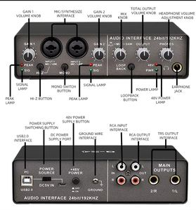 Juego de podcast OEM, equipo de grabación de estudio, monitores, altavoz, micrófono, auriculares, interfaz de audio - Product Image 3