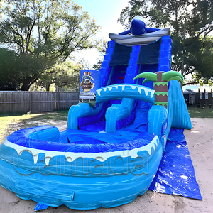 Tobogán Acuático Inflable Comercial para Niños, <span class=keywords><strong>con</strong></span> Diseño <span class=keywords><strong>de</strong></span> Tabla <span class=keywords><strong>de</strong></span> Surf, para Jardín o Patio Trasero, <span class=keywords><strong>con</strong></span> <span class=keywords><strong>Piscina</strong></span> - Product Image 3