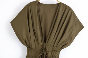 KAR&OT ZA Abito <span class=keywords><strong>Midi</strong></span> da Donna Nuovo Estate 2025 con Design <span class=keywords><strong>Plissettato</strong></span> Spalle Scivolate Maniche Corte e Vita Segnata 2965260 - Product Image 4