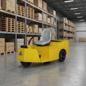 Carro de Mano Eléctrico de Plataforma de Cuatro Ruedas Amarillo con Motor de Corriente Continua, Carro de Transporte Industrial para Almacén y Fábrica - Product Image 3