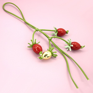 Llaveros <span class=keywords><strong>de</strong></span> Moda con Dijes <span class=keywords><strong>de</strong></span> <span class=keywords><strong>Tomate</strong></span> Cherry, Venta Directa <span class=keywords><strong>de</strong></span> Fábrica, Llaveros con Cuentas, Llavero <span class=keywords><strong>de</strong></span> Cuero PU, Colgante para Bolso - Product Image 4