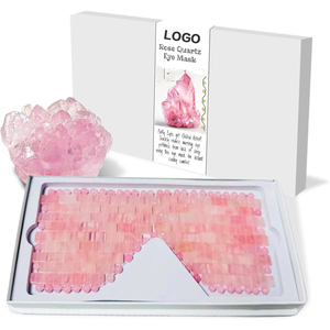 Etiquetas privadas Máscara de ojo de cuarzo rosa Máscara de ojo de enfriamiento 100% Toda máscara de cristal natural para ojos hinchados faciales Reutilizable - Product Image 1