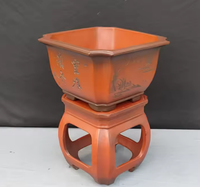 Pot de fleurs en argile violette de Yixing, design classique, base carrée grande et haute, pour plantes d'intérieur, arbres, fleurs de jardin, 83 kg