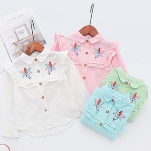 Vêtements pour bébés en coton, chemises rayées brodées, robe pour fille avec nœud, marché de vêtements en gros de Chine - Product Image 1