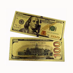 Бесплатная доставка США 100 долл. США американский фолк-24k Золотая фольга с покрытием usd банкнот