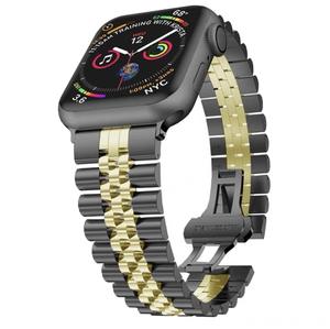 Bracelet de montre en acier inoxydable à 5 maillons tendance pour Apple <span class=keywords><strong>Watch</strong></span> séries 10, 11, 8, 7, 6, 5, 46 mm, 45 mm et Samsung <span class=keywords><strong>Galaxy</strong></span> <span class=keywords><strong>Watch</strong></span> 7, 45, 6 - Product Image 2