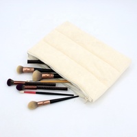 Sac de maquillage en polaire Terry Tower, fermeture éclair, portable, pour produits de soin de la peau, sac de rangement en peluche, sac cosmétique moelleux en tissu éponge tendance