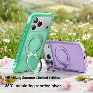 เคสโทรศัพท์แม่เหล็กแบบหรูหรา ผิวด้านโปร่งแสง ลายริ้ว สำหรับ iPhone 18 17 16 Pro Max พร้อมการปกป้อง 360 องศา °   ฝาครอบป้องกันปุ่ม AI แบบตั้งวางได้ - Product Image 5