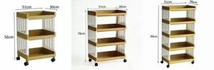 Scaffale portaoggetti leggero e smontabile in plastica PP multistrato con ruote per cucina, camera da letto, soggiorno - 4 ripiani per snack - Product Image 2