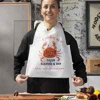 Bavoirs jetables personnalisés pour adultes, imprimés avec logo, en plastique, motif homard et crabe, en gros, de l'usine Guangzhou Lefeng
