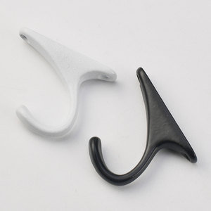 Crochets muraux simples en alliage d'aluminium noir et blanc pour manteaux et chapeaux, à fixer derrière les portes ou sur les murs - Product Image 3