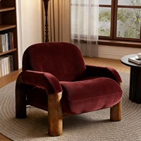 Fauteuil design en bois grainé de forme spéciale, style Wabi-Sabi, pour villa ou séjour haut de gamme