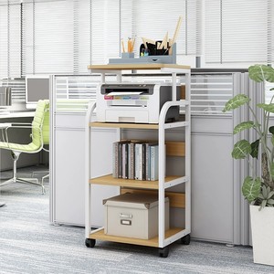 Étagère d'imprimante à 4 niveaux, support de rangement mobile avec roulettes pour le bureau et la maison - Product Image 2