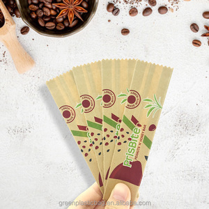 Bustina con chiusura a 3 lati a basso contenuto <span class=keywords><strong>di</strong></span> Moq in <span class=keywords><strong>carta</strong></span> Kraft personalizzata biodegradabile vuota bustina da tè con sigillo termico a tre lati bustina da caffè - Product Image 1