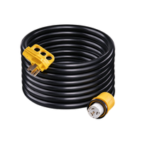 Câble d'alimentation robuste pour générateur de camping-car 30A 50 ampères, 15 pieds, fil STW 6/3+8/1, NEMA 14-50P mâle SS2-50R, rallonge électrique