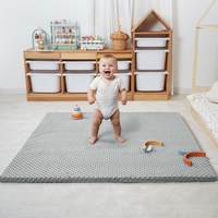 Tapis de jeu moderne pour bébés et tout-petits, en velours cristal, rembourrage en mousse épaisse, fabriqué à la machine, antidérapant, antibactérien, pour animaux de compagnie
