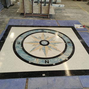 Goldtop Veine de marbre naturel Bookmatch <span class=keywords><strong>Boussole</strong></span> Médaillon Hôtel de luxe moderne Étage pour Villa OEM/ODM Conception graphique personnalisable - Product Image 6