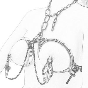 QK-W8134 mainan <span class=keywords><strong>BDSM</strong></span> pengikat payudara seksi pengekangan dada terbuat dari 304 baja tahan karat - Product Image 5