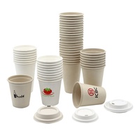 Couvercle de gobelet en canne à sucre biodégradable et compostable de 16 oz, écologique, pour café, bubble tea, boissons chaudes/froides, logo personnalisé