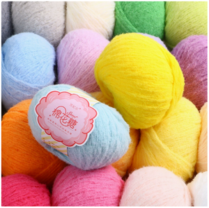 2025 meilleures offres sur 100% Nylon moelleux laine teint à la main tricot Pom Pom laine à motifs de haute qualité - Product Image 4