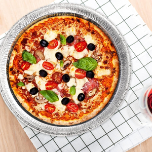 Plateaux à <span class=keywords><strong>pizza</strong></span> ronds en aluminium jetables de 287x38 mm pour distributeur automatique de pizzas - Product Image 6