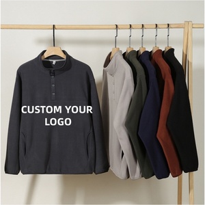 Sweat-shirt polaire personnalisé pour homme, col polo, épais, chaud, demi-zip, durable, vente en gros - Product Image 1