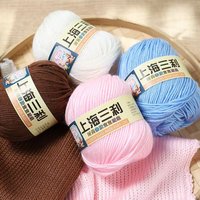 Fil à tricoter en laine mélangée pour bébé, épaisseur moyenne, 50g, fait à la main, fil à tricoter pour écharpe, fil à tricoter tendance, doux pour la peau, en coton de lait