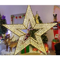 Decoración Navideña Colgante LED Grande de 4 Pies con Forma de Estrella 2D, Impermeable IP65, para Centros Comerciales, Exhibición Comercial Navideña