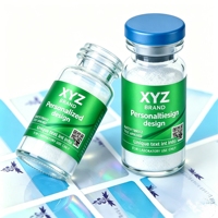 Étiquettes personnalisées pour flacons de peptides avec marquage interne pour 3 ml/5 ml, autocollants d'identification intérieurs avec boîtes individuelles assorties.