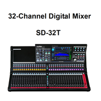 Console de mixage numérique Linux 16/24/32 canaux avec faders motorisés Dante extensible pour système audio de conférence et de performance en direct