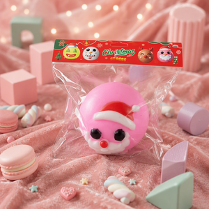 Cute Christmas Faces Squishy Stress Ball Santa Snowman Reindeer Squeeze Fidget <b>Toy</b> Holiday Stress Relief Blind <b>Box</b> - Product Image 6
