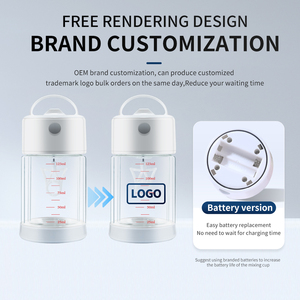 เครื่องปั่น E10บอโรซิลิเกตไร้สาร BPA แบบพกพาถ้วยผสมไฟฟ้าสำหรับใช้ในครัวเรือนชิ้นส่วนที่ถอดออกได้กันน้ำแบตเตอรี่ออกแบบโลโก้ได้ตามต้องการ - Product Image 3