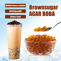 CrystalBoba Vegan Rendah Kalori Topping Jelly Konjac Minuman Bubble Tea Premium Rasa Gula Merah Siap Santap Kemasan Kantong