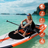 Planche de paddle gonflable Iboard rose en PVC/EVA avec technologie Drop Stitch, personnalisable, tout-en-un, avec aileron, leash et sac